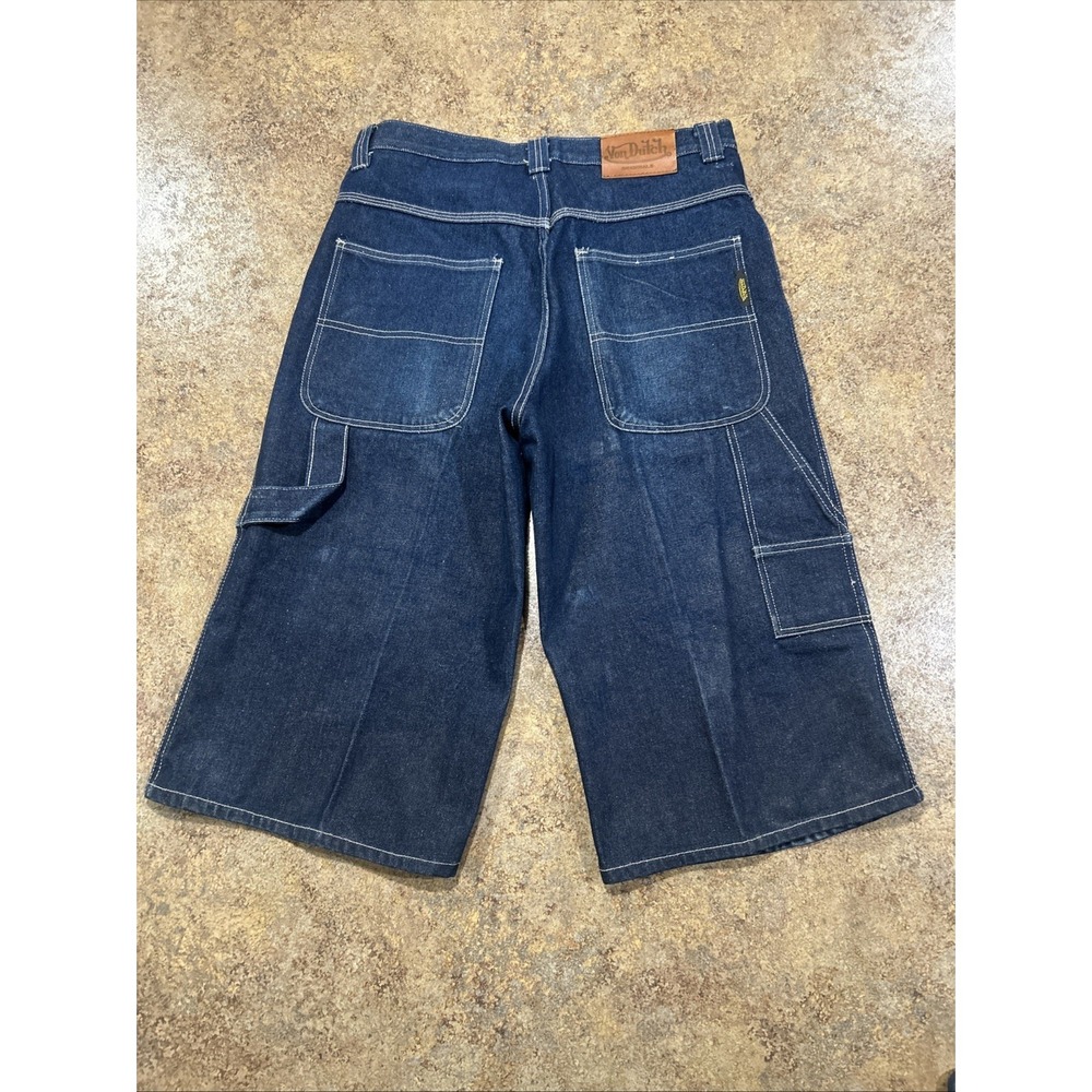 Vintage Y2k Von Dutch Baggy Denim Shorts Size 32 Jorts Kustommade Carpenter